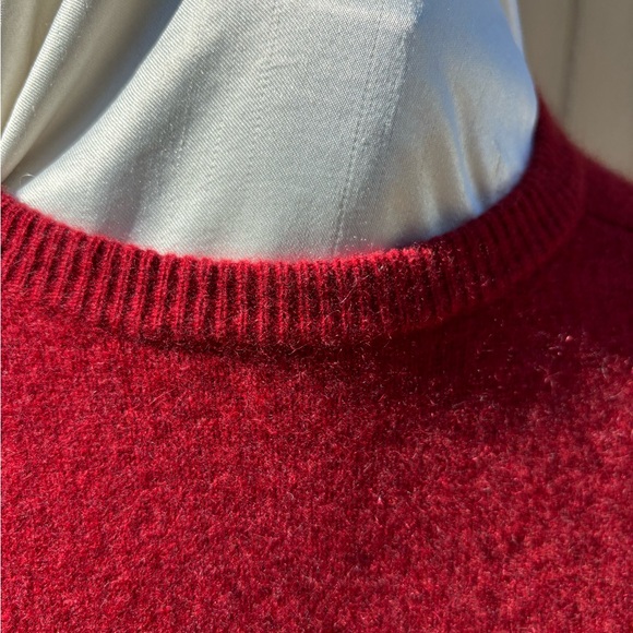 Men's XL Grant Thomas two no ply cashmere 100% Cashmere Red Thick Sweater - Picture 6 of 10